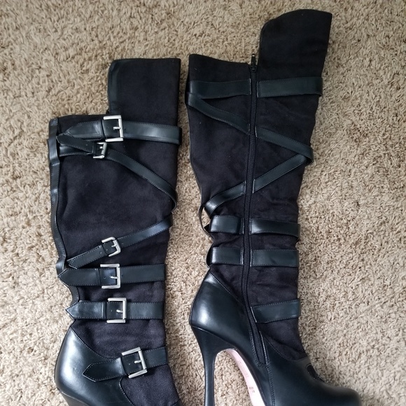 🔥Knee Buckled Bandito Black Boots sz 10 - Picture 4 of 6